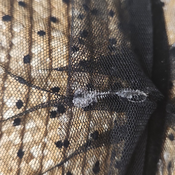 Tarnish Women's Brown Boater Straw Hat With Dotted Tulle Netting - Picture 11 of 11